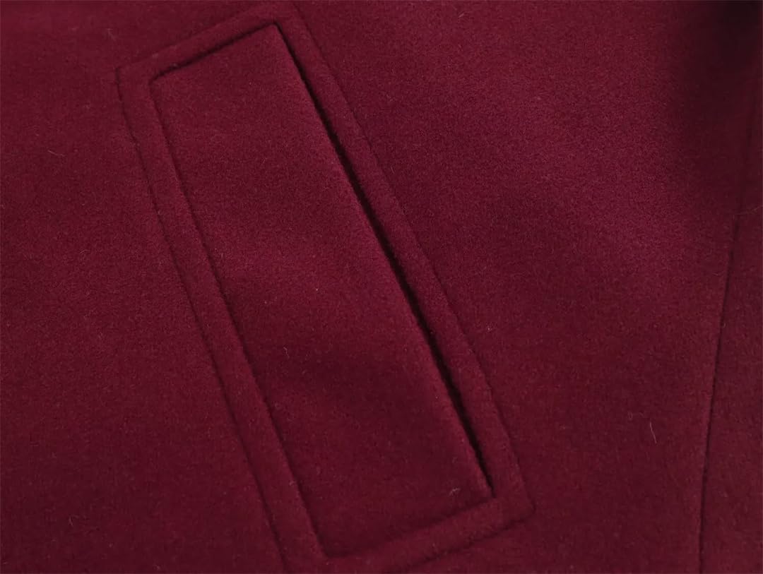 Cappotto invernale da donna in misto lana con risvolto con maniche a mantello cappotto oversize monopetto chic caldo capispalla