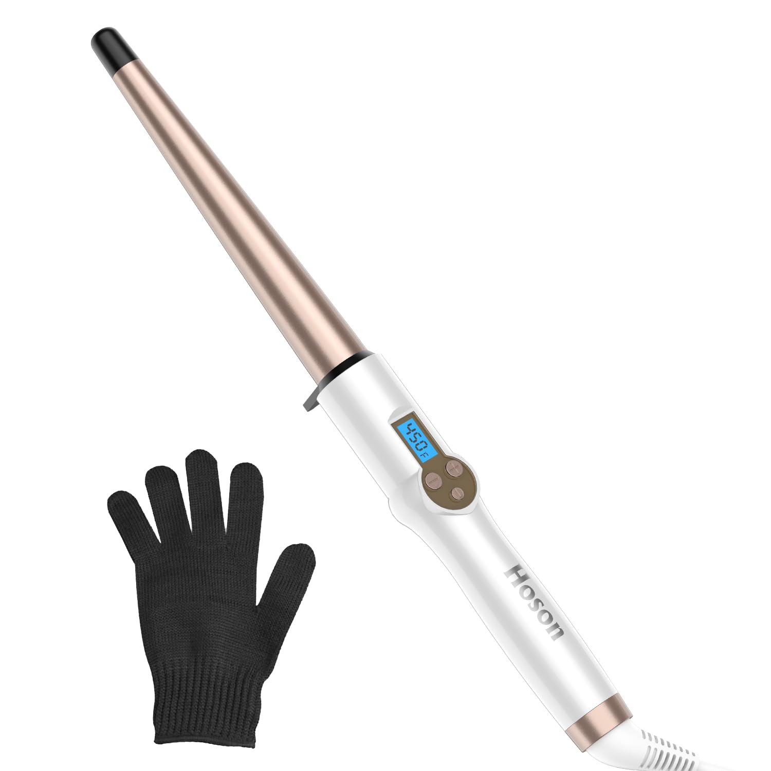 Ceramic Curling Wand Iron1-0.5 Inch Tapered Long Barrel for Long Hair