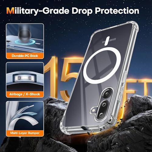 Image of Jkobi Shockproof Crystal-Clear Back Cover for Samsung Galaxy M36 | Samsung Galaxy F36 (Magsafe Wireless Support | Drop & Camera Protection | Hard Polycarbonate)