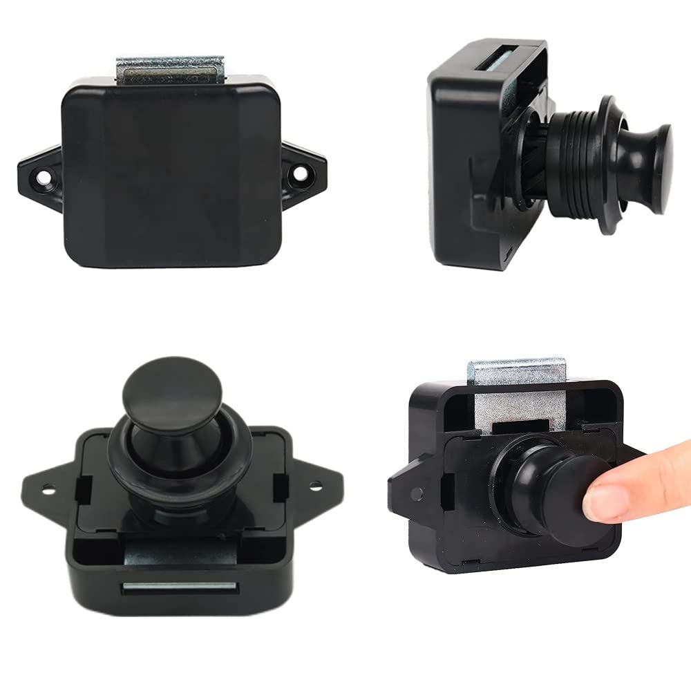 Auto Push Lock, 3 sztuki zatrzasków zatrzaskowych, kolor czarny, do szuflad z zamkiem błyskawicznym, do przyczep kempingowych, jachtów, łodzi, drzwi szafy