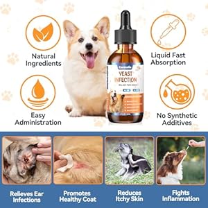 Natural Yeast Infection Relief for Dogs, Supports Dog Healthy Itch Relief, Dog Ear Infection Treatments, Itch Relief for Dogs, Allergy Relief, Inflammation Relief for Dogs, 60ml Natural Yeast Infection Relief for Dogs Supports Dog Healthy Itch Relief Dog Ear Infection Treatments Itch Relief for Dogs Allergy Relief Inflammation Relief for Dogs 60ml
