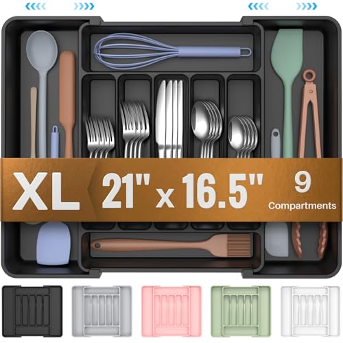 ukeetap Extra Large Expandable Silverware Organizer,...