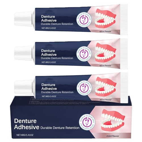 Crema Adhesiva Termoplástica para Prótesis Dentales Extra Fuerte, de Larga Duración, para Prótesis Superiores e Inferiores, Kit de Reparación y Reajuste, Fijación Segura Todo el Día (3Piezas)