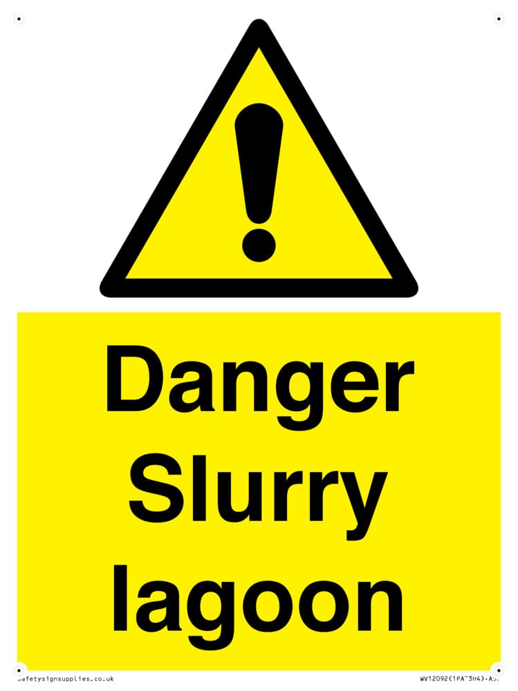 Danger Slurry lagoon Sign - 150x200mm - A5P