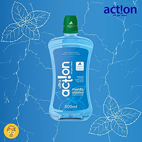 Enxaguante Bucal Menta Alaska, sem Triclosan, sem Parabeno, Previne Contra a Cárie, Hálito Saudável,