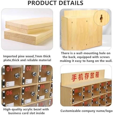 Wall-Mounted Wooden Cell Phone Storage Locker for Schools - 80 Slot Classroom Organizer, Ideal for Phone Management and Student Organization