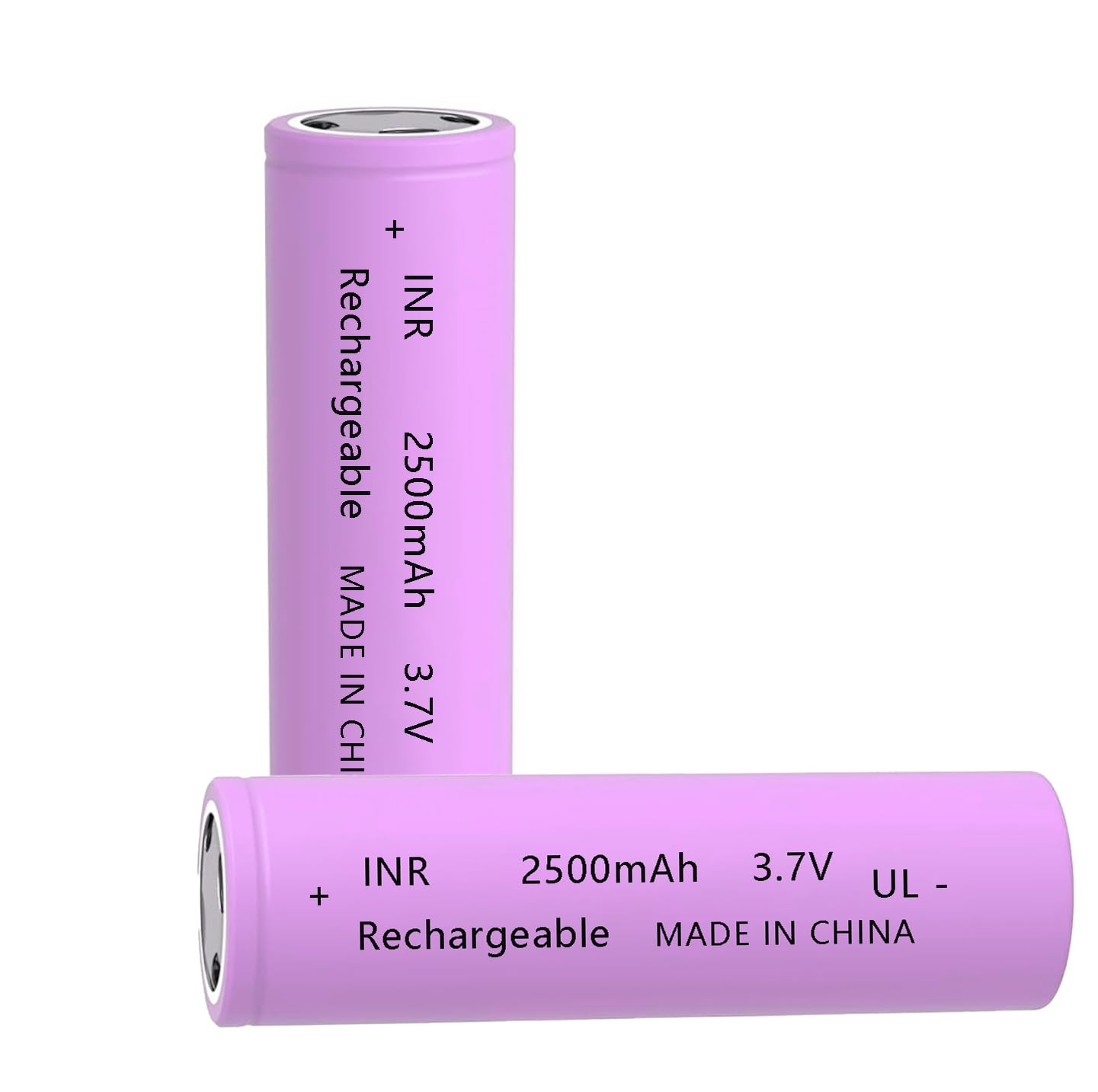Battery for 18650 Rechargeable 3.7 Volt High Capacity Genuine18650 Flat Top Flashlight Battery for Headlamps, Doorbells, Handheld Fan.