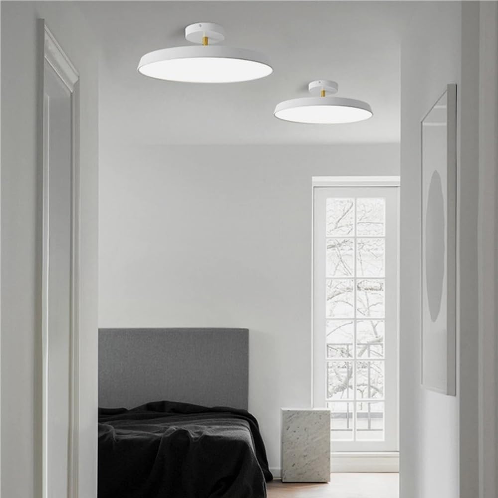 Nordic Aluminiowa Lampy Sufitowa Do Montażu Podtynkowego, Okrągła Oprawa Sufitowa LED Z Możliwością Przyciemniania Do Lamp Sufitowych Do Sypialni, Jadalni(White,30cm/11.8in)