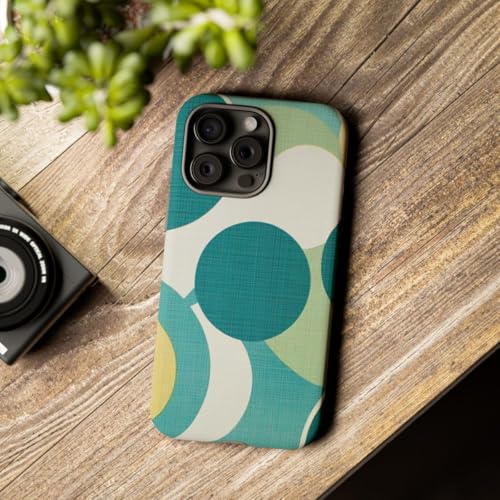 Coque rigide iPhone 15 Pro Max anti-rayures motif rétro bleu sarcelle - 3