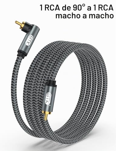 Cable de audio RCA chapado en oro para subwoofer y cine en casa con conector coaxial de 5M 2