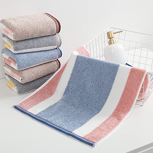 Sense Gnosis Yellow & Grey Striped Hand Towel Set Of 2 Ultra Soft 100% Cotton Absorbent Decorative Hand Towels For Bathroom 13" X 29" #TOP7