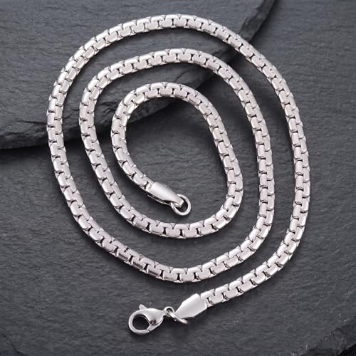 Image of THE MEN THING Chain for Men, Luxury Pure Titanium Steel Chain | Silver Stainless Steel Chain | Necklace Jewellery for Men & Boys