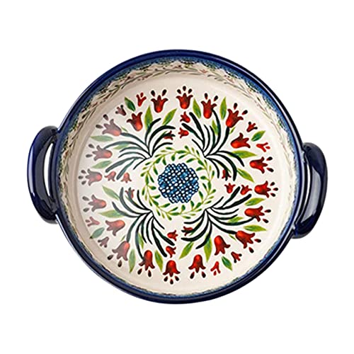 PRETYZOOM Fuente Para Hornear Asas Cuenco Cerámico Decorativo Para Ensaladas Práctico