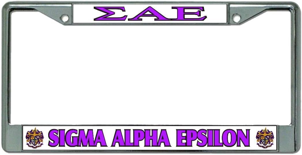 Sigma Alpha Epsilon Chrome License Plate Frame