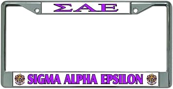 Sigma Alpha Epsilon Chrome License Plate Frame