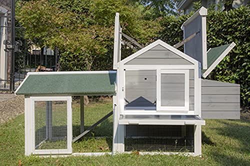 Pets Imperial® Kingsbourne Hühnerstall mit Auslauf - Grau - Hühnerhaus mit aufklappbarem Dach - 183 cm (B) x 98 cm (T) x… – Bild 3