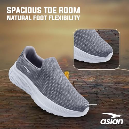 Image of ASIAN Wonderwalk-03 Men's Walking Shoes | Breathable Knit Mesh Upper, Lightweight Sole & Easy Slip-On Comfort
