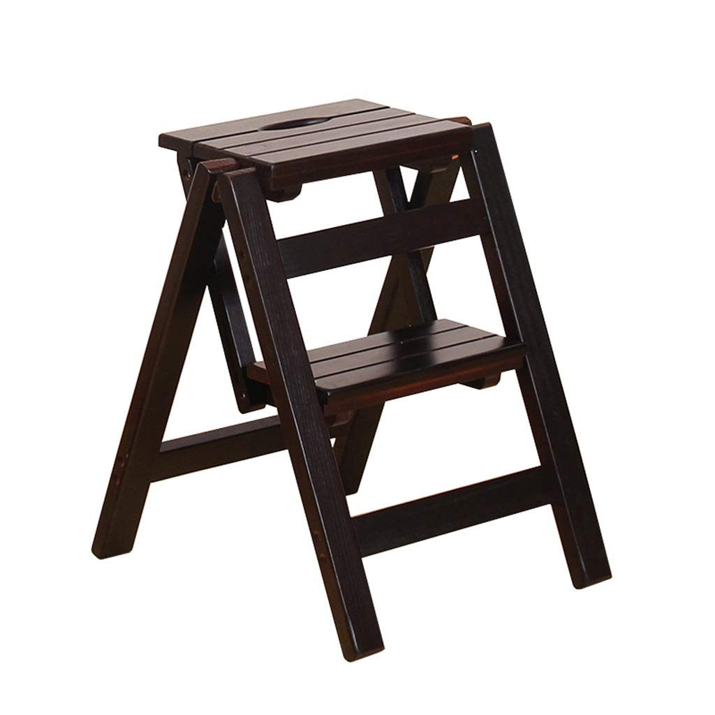 LAXF-stool Folding Ladder Leaning Home Office Free Standing Wooden Frame Decor Bookshelf Storage Flower Shelf Display Shelf