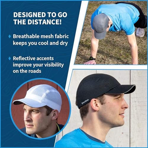 Image of TrailHeads Race Day Men's Running Hat - Lightweight, Quick Dry Mesh Cap with Reflective Accents & Sweatband - Performance Cap