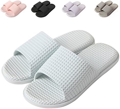 MeKaren Shower Slippers Women Men Anti-Slip Bath Slide Slipper for Indoor Home Slipper Sandals Light Blue