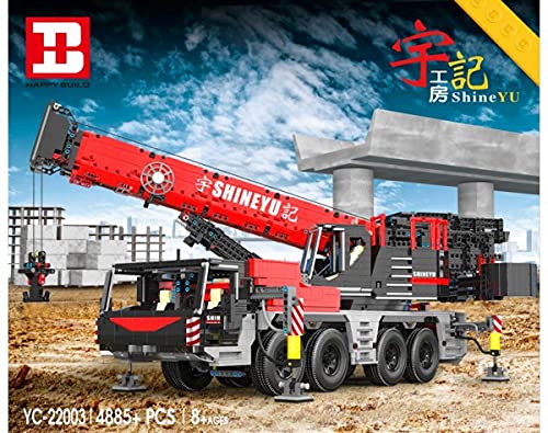 BlueBrixx YC-22003 Marke Happy Build – Autokran aus Klemmbausteinen mit 4885 Bauelementen. Kompatibel mit Lego…