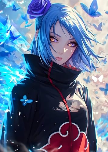 Image of NIJUKA Anime Printed Metal sheet Poster For Home And Room Decoration | For Anime Art Fans Boys And Girls (Akatsuki member paper power)