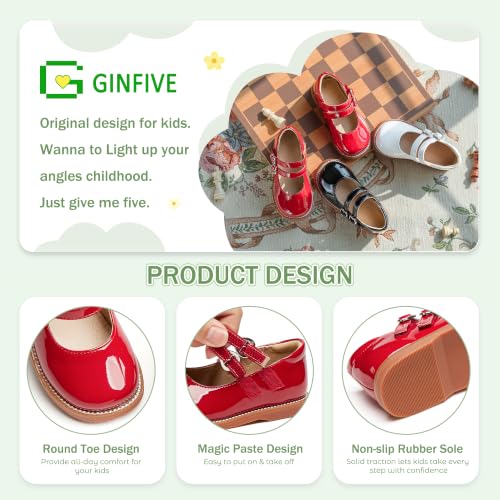 Image of GINFIVE Toddler Girls Mary Jane School Oxford Dress Flat Shoes for Wedding