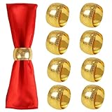 Getfitsoo Gold Napkin Rings Set of 12, Metal Napkin Holder for Thanksgiving, Wedding, Party, Dinner, Christmas Table Decor (12 Pcs Ringlike)