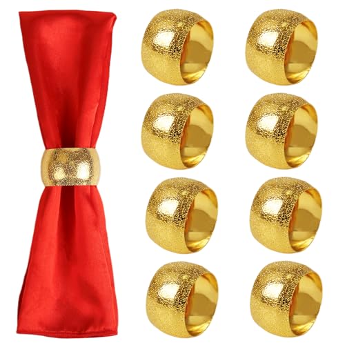 Getfitsoo Gold Napkin Rings Set of 12, Metal Napkin Holder for Thanksgiving, Wedding, Party, Dinner, Christmas Table Decor (12 Pcs Ringlike)