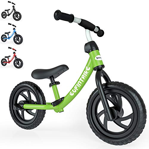 besrey Laufrad 12 Zoll Lenker und Sitzhöhe sind verstellbar für Kinder über 3 Jahre geeignet erhältlich Universell drinnen und draußen.