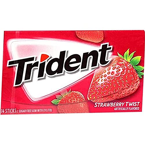 Image of Trident Strawberry Twist Sugar Free Chewing Gum, 14 Sticks, 26 g