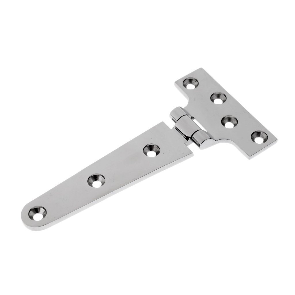 MagiDeal 4 Pieces High Polished 6" 316 Stainless Steel Strap T Hinge Marine Boat Cupboard Cabinet Shed Door Gate Tee Hinge 15.2x7.6x0.4 cm - Image 4
