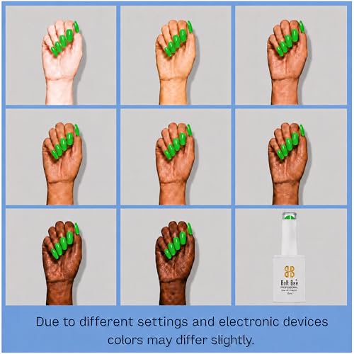 Image of Bolt Bee Brighat Neon Green Color Gel Nail Polish Soak Off UV Gel DIY at Home 15ML Manicure Salon Nail Art