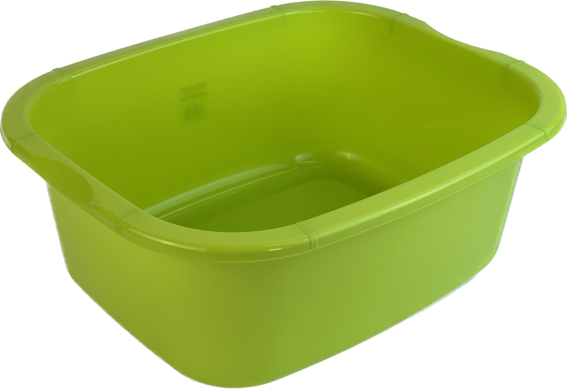 NIAM 11 Litres Rectangular Washing Up Bowl Eco Made Plastic Basin Mixing Sink Tidy Organizer Large Kitchen Portable Dish Washtub (Lime)
