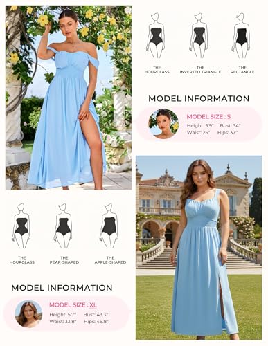 Image of GRACE KARIN 2026 Women's Summer Floral Wedding Guest Dress,Beach Flowy A Line Maxi Off Shoulder Bridesmaid Dresses