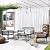 Patiorama 4 Piece Patio Furniture Set, Outdoor Wicker Bistro Set, All-Weather Black PE Rattan Conversation Set w/Coffee Table, Loveseat, Wood-like Armrest, Cushions for Garden Balcony Deck, Light Grey