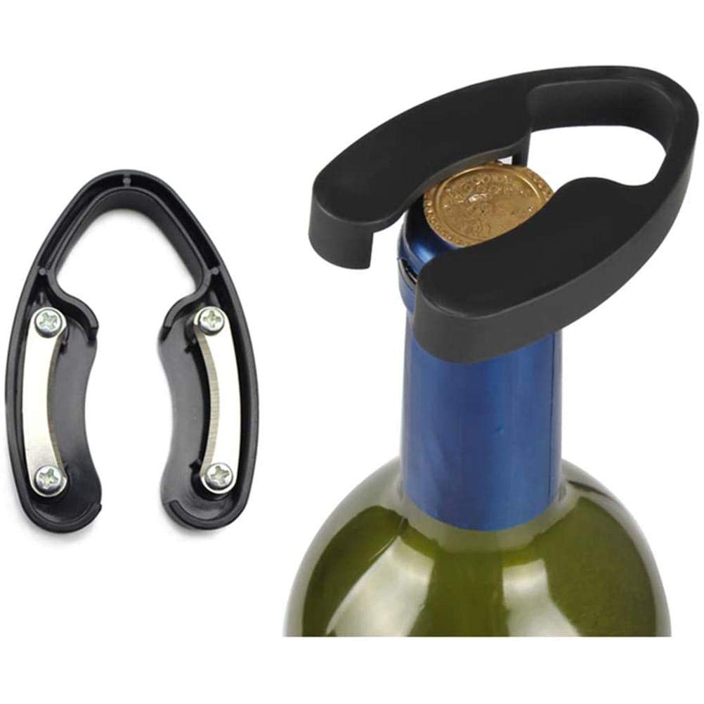 Cortador de Papel de Aluminio para Botellas de Vino, 2 Unidades, Acero Inoxidable, de Doble Cuchilla, Accesorio Ergonómico para Amantes del Vino