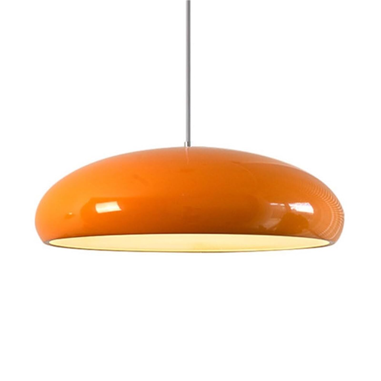 KHUKHU Pendant Light Elegance Orange/Wine Red Vintage Chandelier Creative Bedroom Dining Table Light Fixtures Drum Vivid Color Lampshade Metal Large Hanging Lamp(Orange,45cm/17.7in)