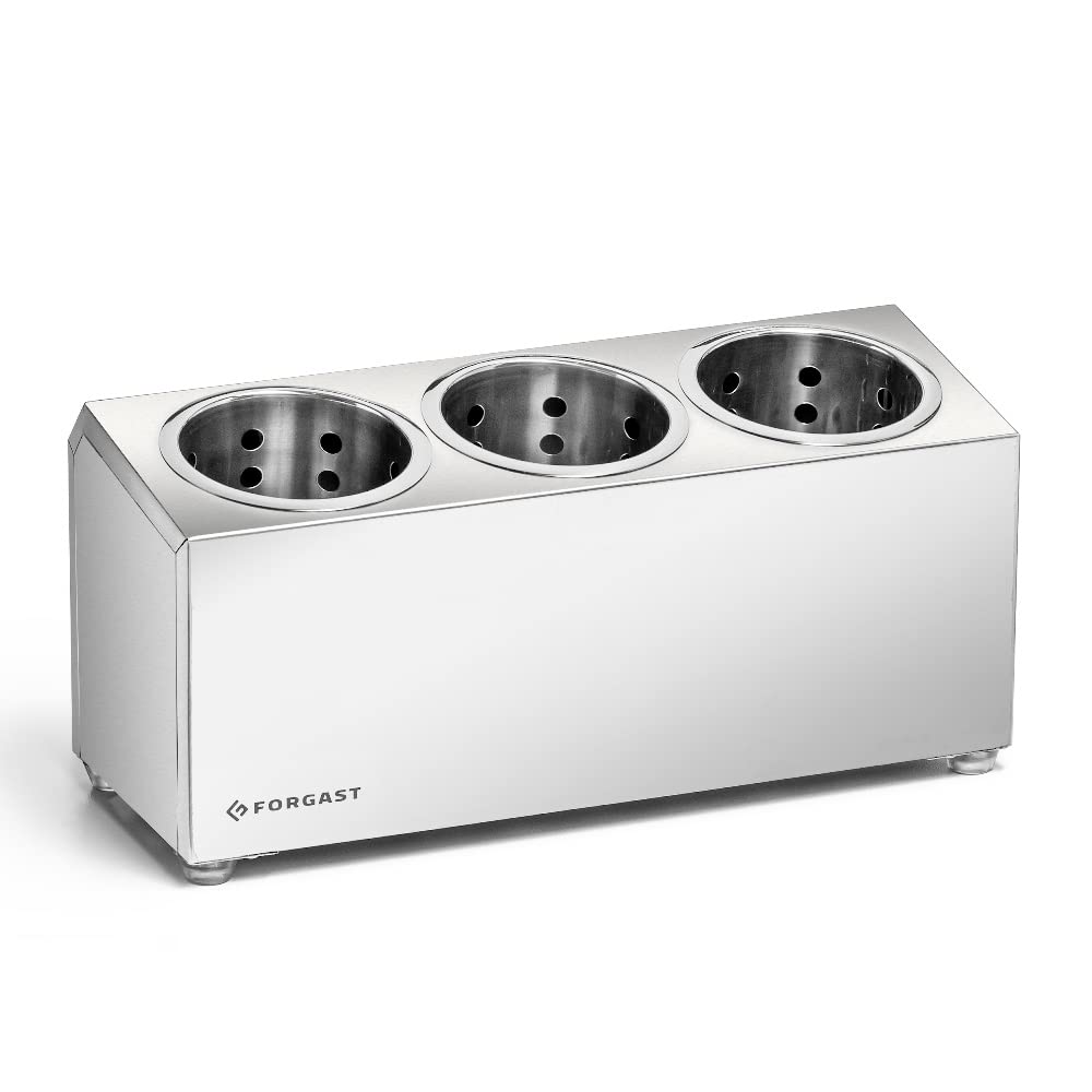 Porta utensilios de cocina | Tiene 3 agujeros | 3 tazas incluidas | Acero inoxidable | Porta cubiertos | Porta utensilios de cocina | Organizador de cestas para cubiertos