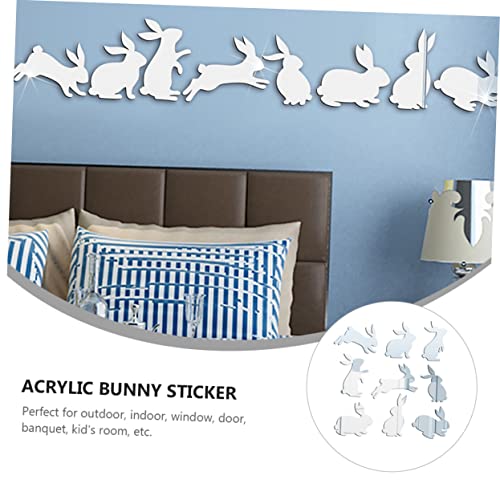 Set de 4 stickers espejo conejo para decoración de pared miniatura 4