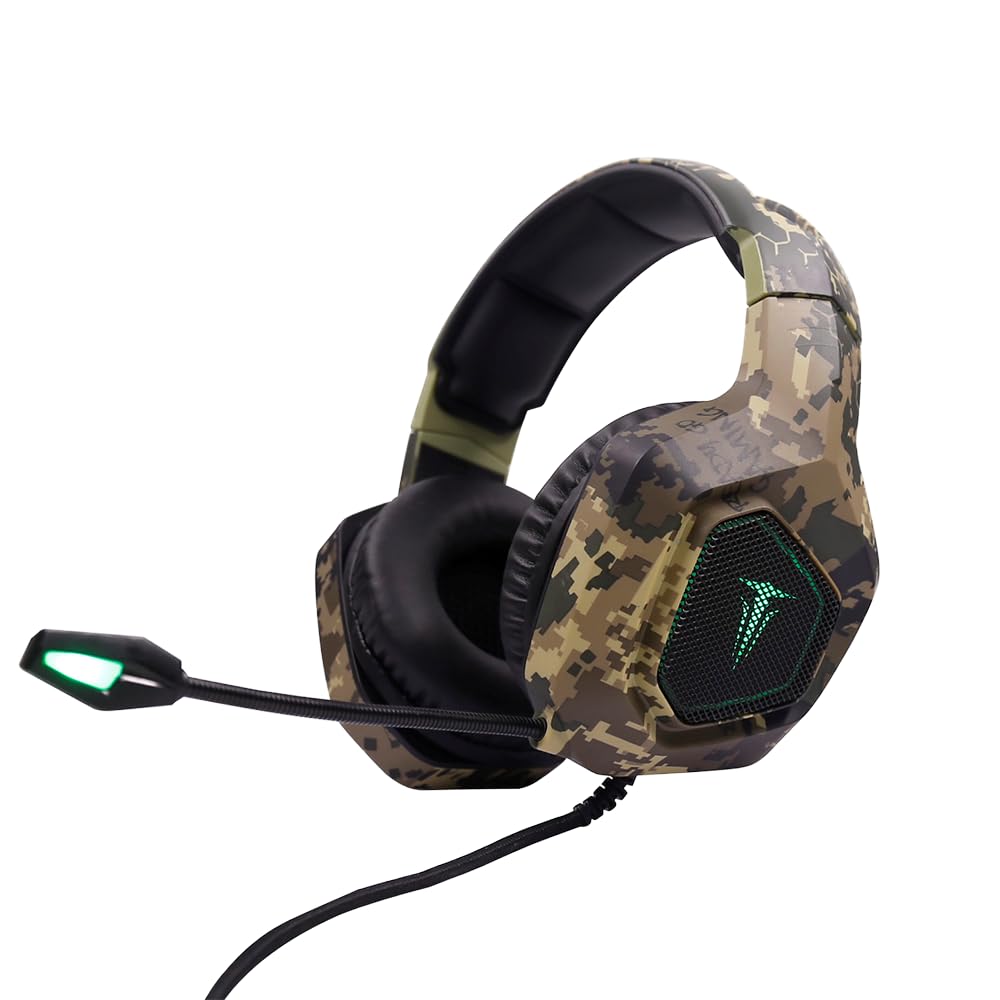 Cuffie Gaming con Microfono, Stereo 2.0, Jack 3,5mm + USB, LED RGB, Cavo 2,20m