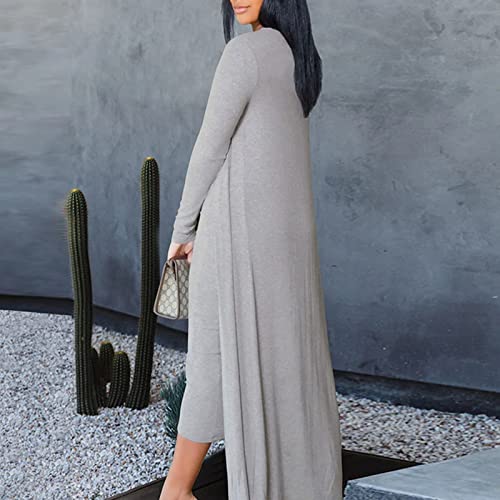 Maternity Dress For Photoshoot,Mini Dresses For Women Church Dresses For Women 2022 Casual Fashion Two-Piece Suit Long-Sleeved Knitted Tops Smocked Dress(Gray,Xl) #TOP7