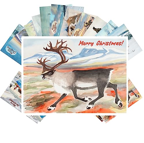 Cartes postales renne vintage lot complet pour ne jamais manquer de cartes de voeux