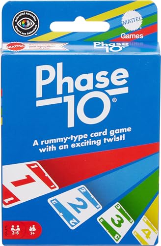 Mattel Games Phase 10 Card Game with 108 Cards, Great Game for Kids, Family or Adult Game Night, Ages 7 Years and Older