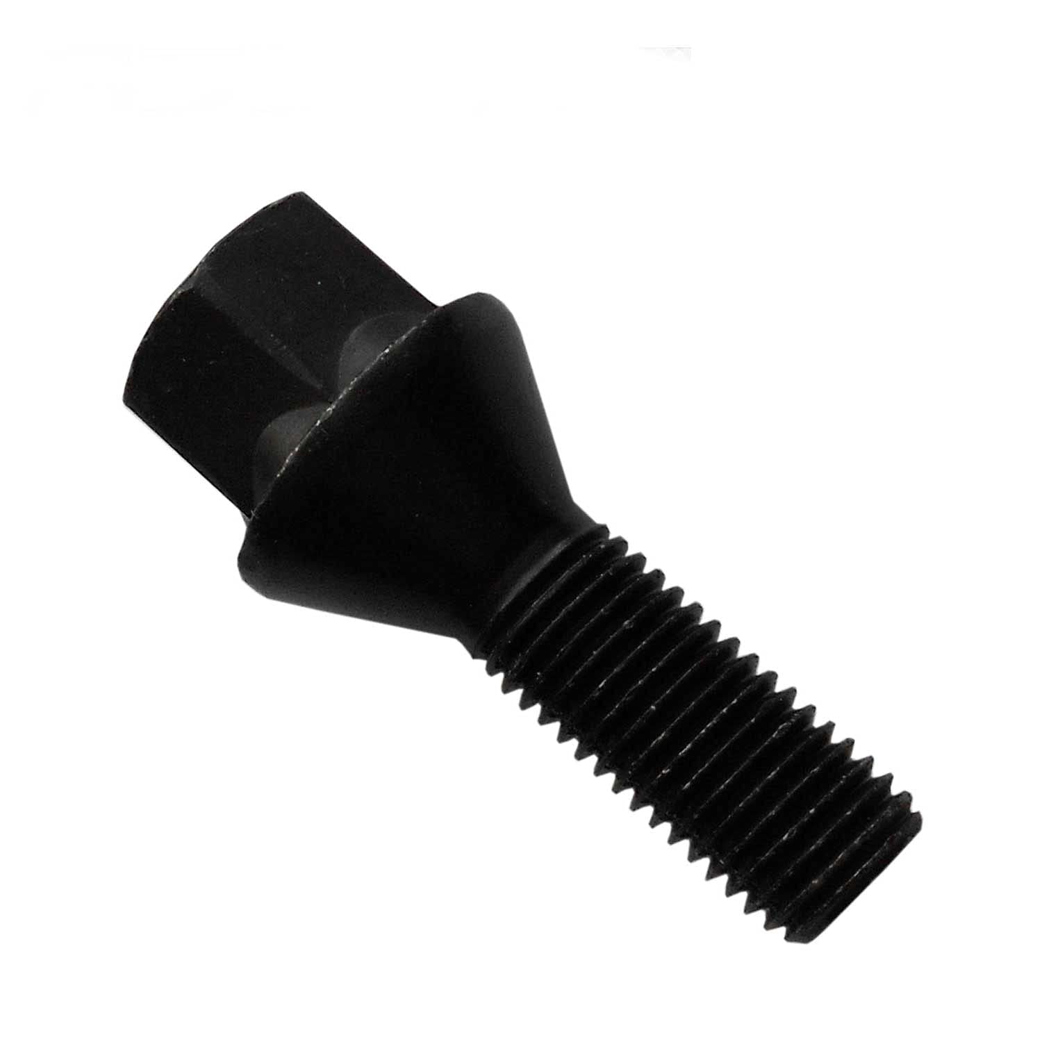 Lot de 20 boulons de roue - Noir - M14 x 1,25 - 43 mm