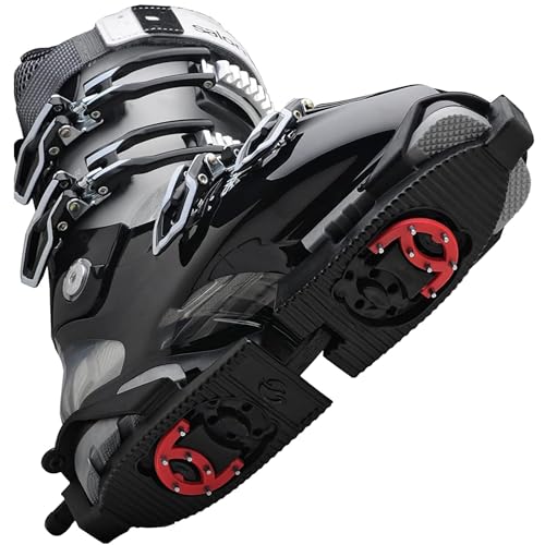 SkiSkootys Ski Boot Bottom Protector with Claws & Foldable Design - Slip-Resistant Ski Boot Traction Cleats for Walking on Ice & Snow - Adjustable Skiing Accessories - USA Made (Black, Claw)