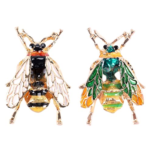 Domzhili Fashion Natural Insect Animal Enamel Brooches Bee Alloy Pins Vintage Jewelry for Women,bee