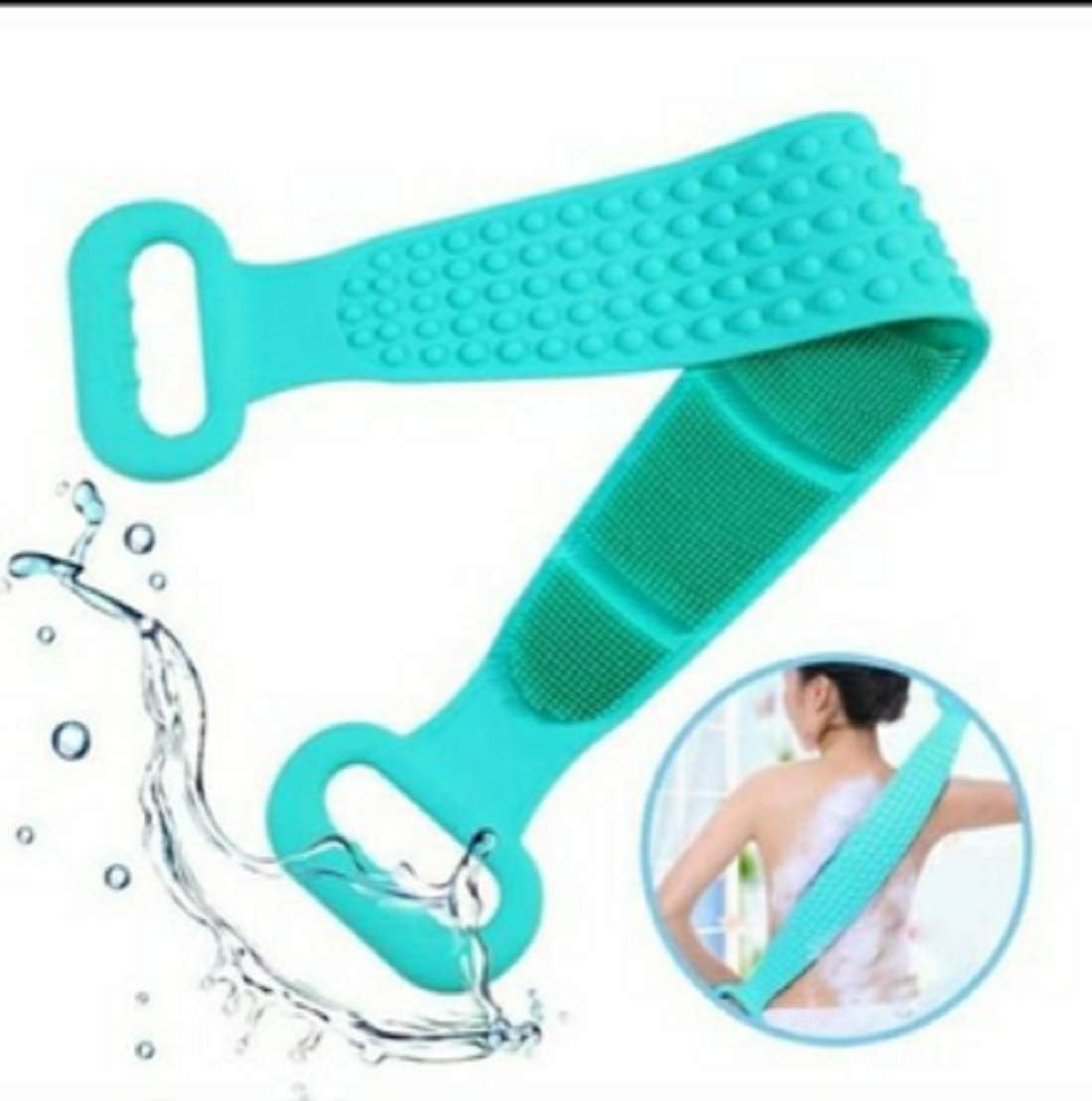 JM SELLER Silicone Body Back Scrubber Bath Brush Washer For Dead Skin Removal Mens Womens Double Side Brush Belt For Shower Exfoliating Belt, Easy to Clean (Body Scrubber)
