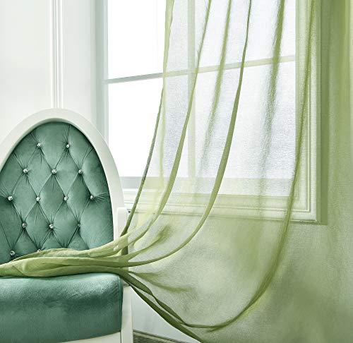 Rain City Sage Green Semi Sheer Curtains Faux Linen Sheer Window Curtain Panels Drapes 72 Inch Length With Rod Pocket For Living Room Girls Kids Room Bedroom 2 Panels 52 X 72 Inches Long Sage Green #TOP1