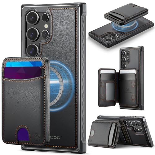 owlhold for Samsung Galaxy S23 Ultra 6.8" Card Holder Wallet Case, Black